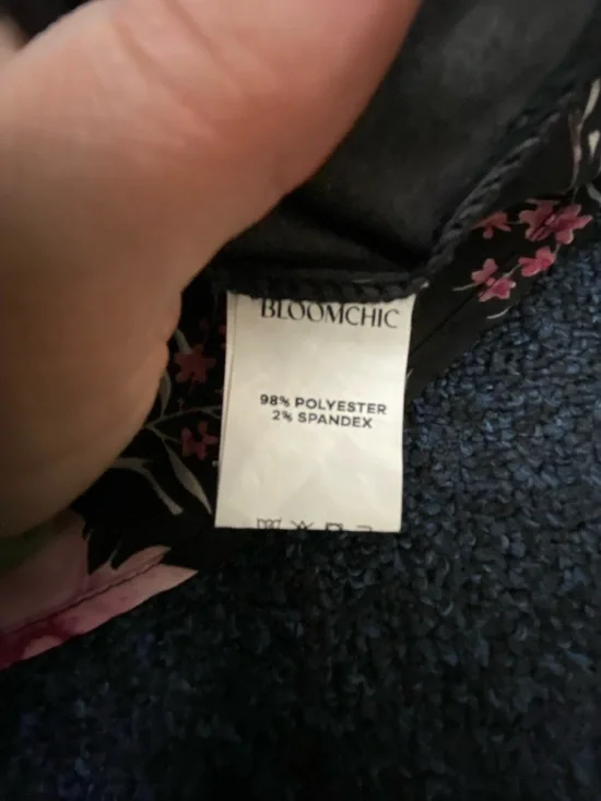 BloomChic Black Maxi Dress with Pink Floral Print - Picture 3 of 3